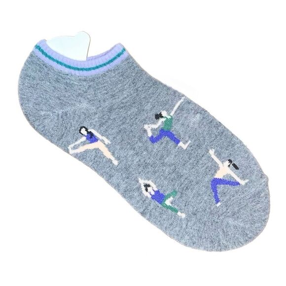 Women’s Two-Pack No-Show Socks - Namaste/Yoga Pose - Picture 5 of 7